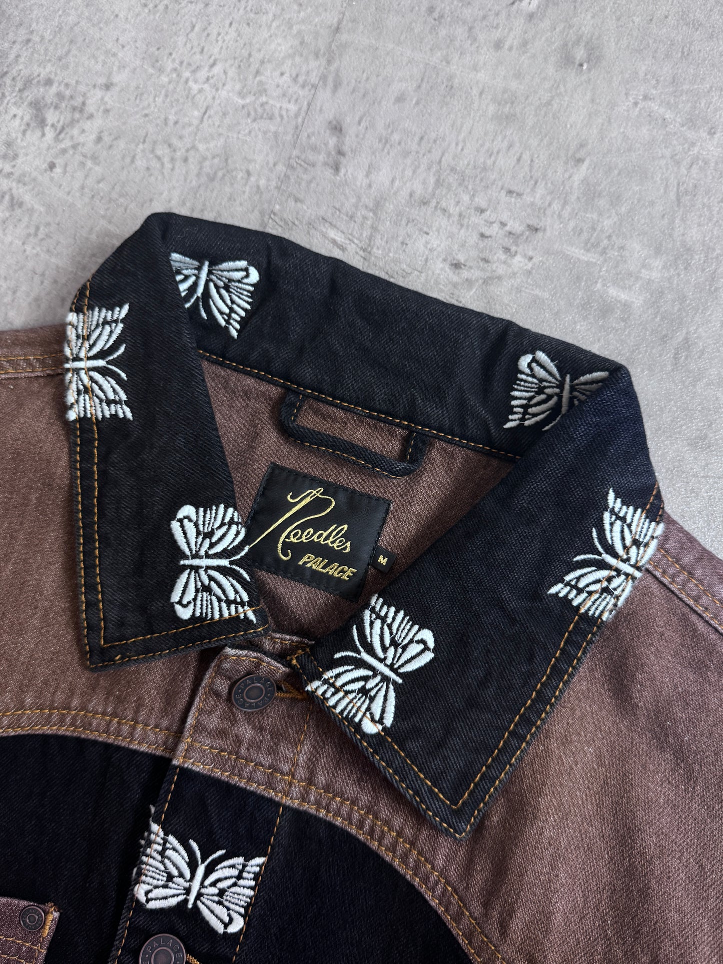 Palace x Needles Butterfly Embroidered Denim Jacket