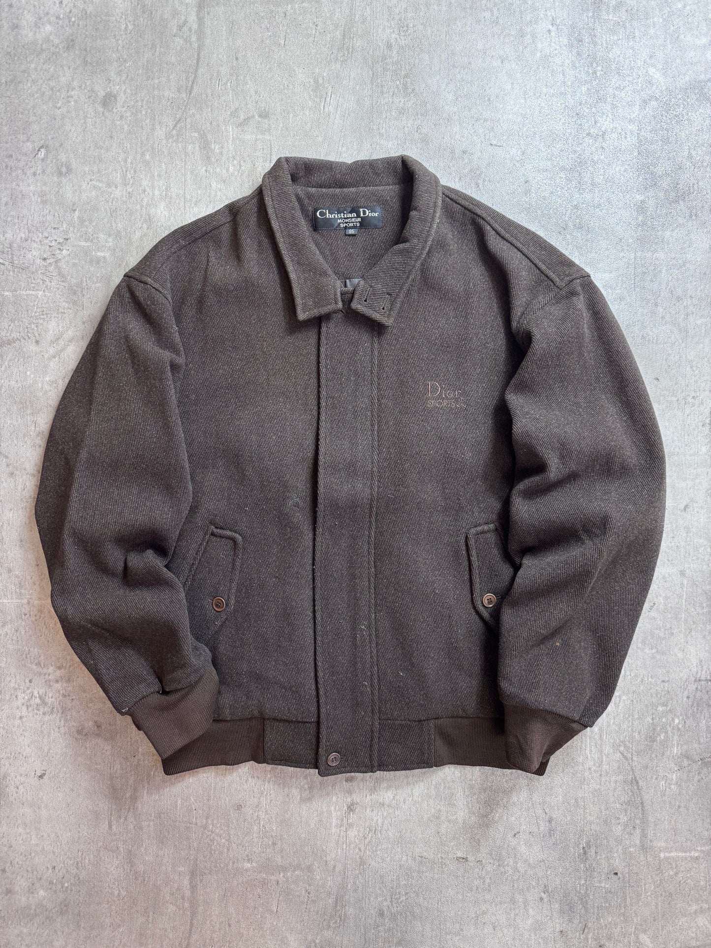 Christian Dior Brown Wool Embroidered Harington Jacket