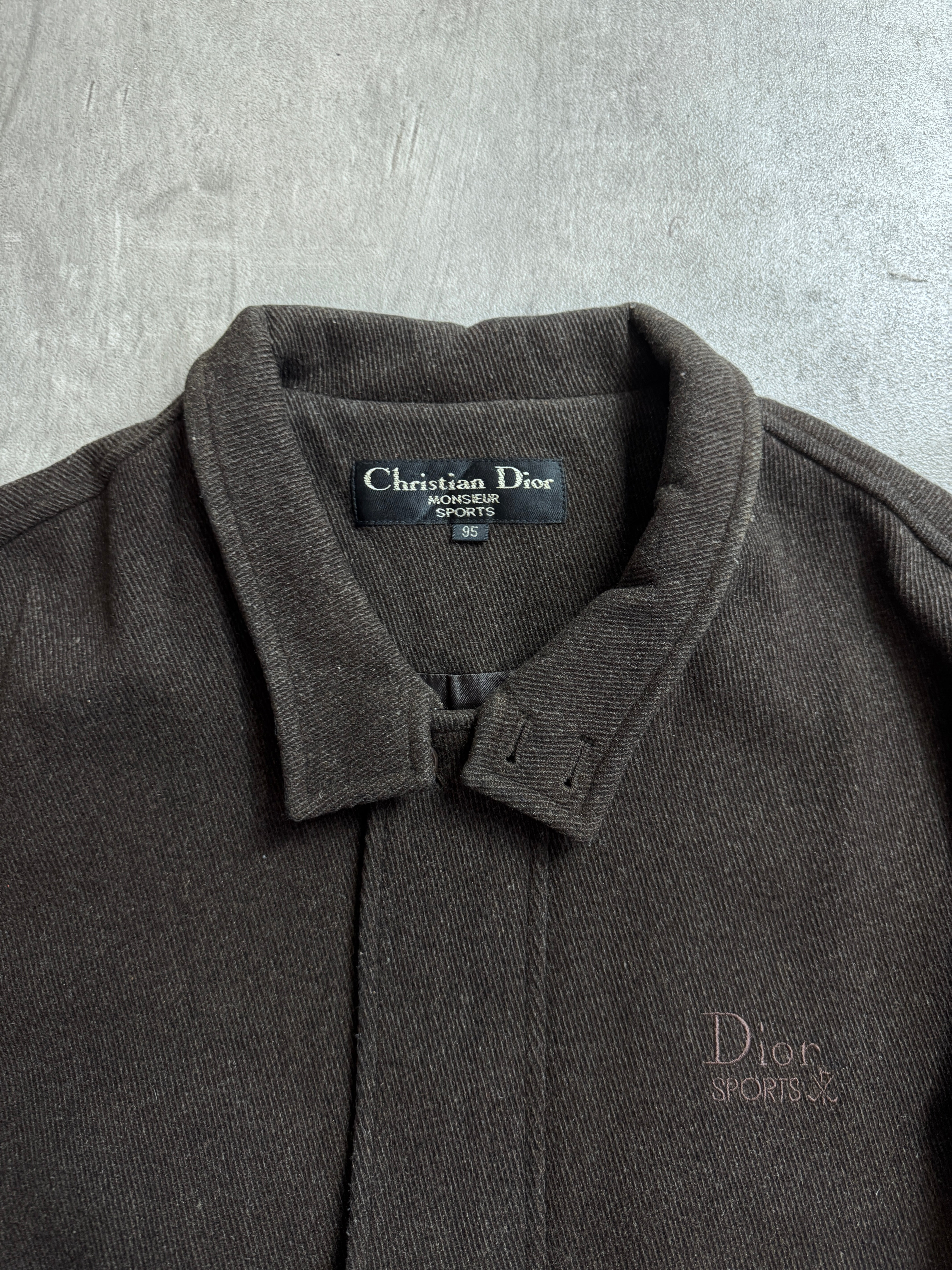 Christian Dior Brown Wool Embroidered Harington Jacket – Vintage
