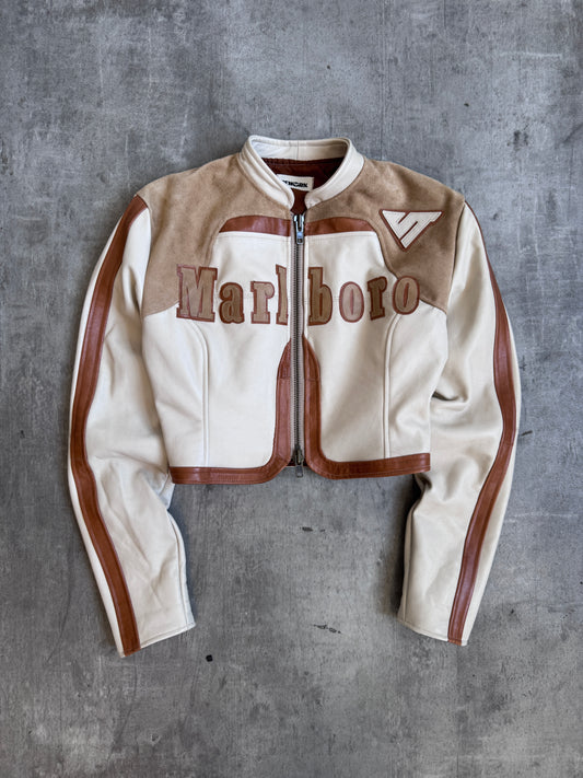 VT Rework: Marlboro Suede Leather Cropper Racer Jacket