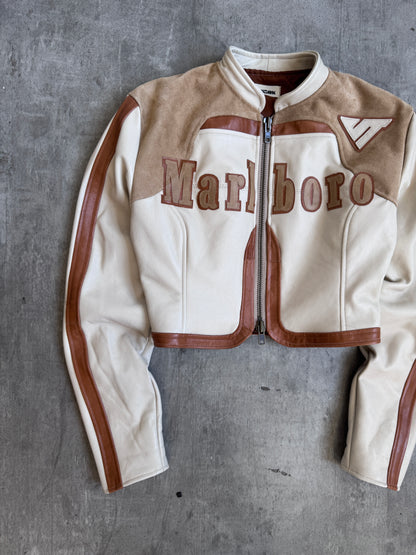 VT Rework: Marlboro Suede Leather Cropper Racer Jacket