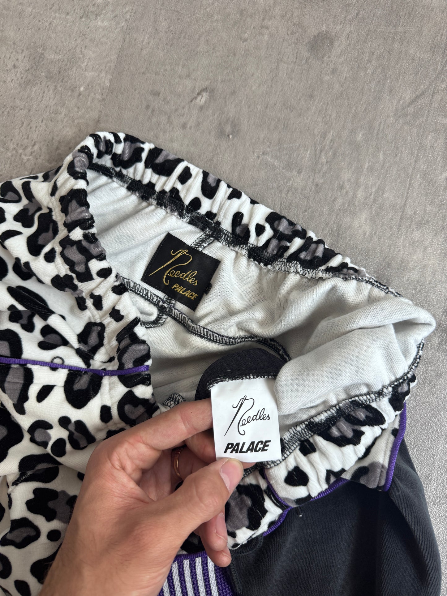 Deadstock Palace x Needles Snow Leopard Print Trackies