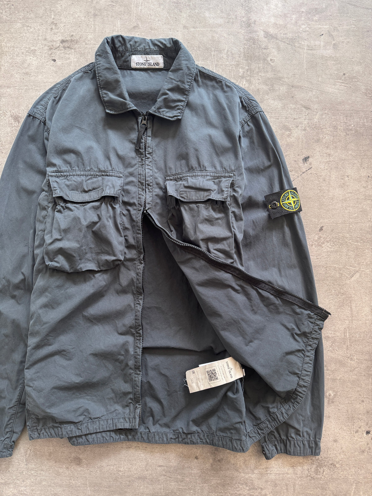 S/S 2022 Stone Island Garment Dyed Double Pocket Overshirt