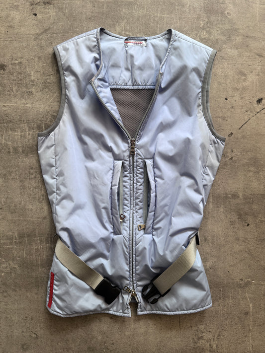 S/S 1999 Prada Sport Blue Nylon Buckled Tech Vest