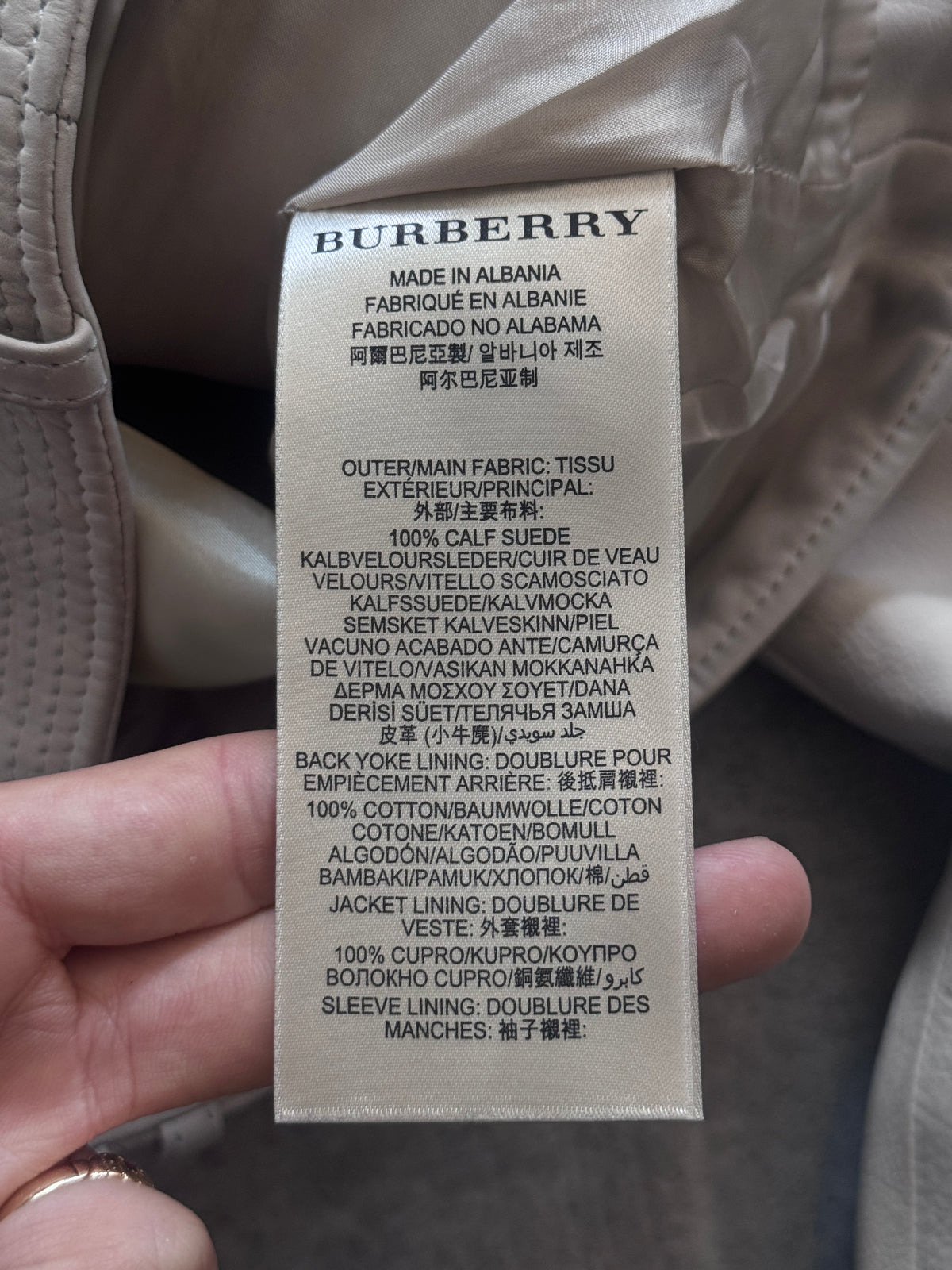 2000's Burberry Brit Calfskin Nubuck Cropped Moto Blouson