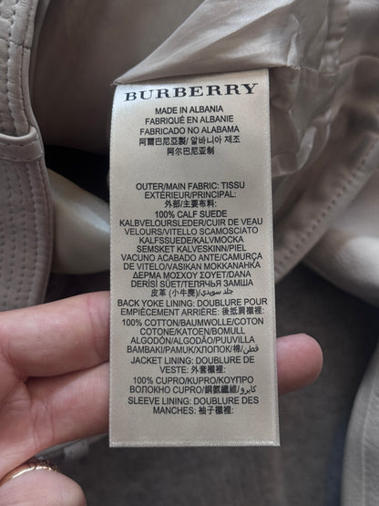 2000's Burberry Brit Calfskin Nubuck Cropped Moto Blouson