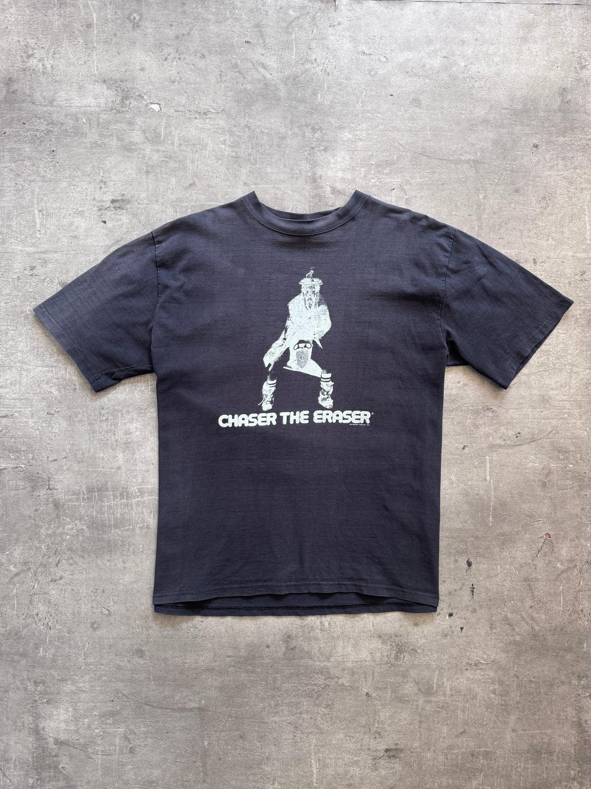 2003 Supreme 'Chaser The Eraser' Faded Black Graphic Tee