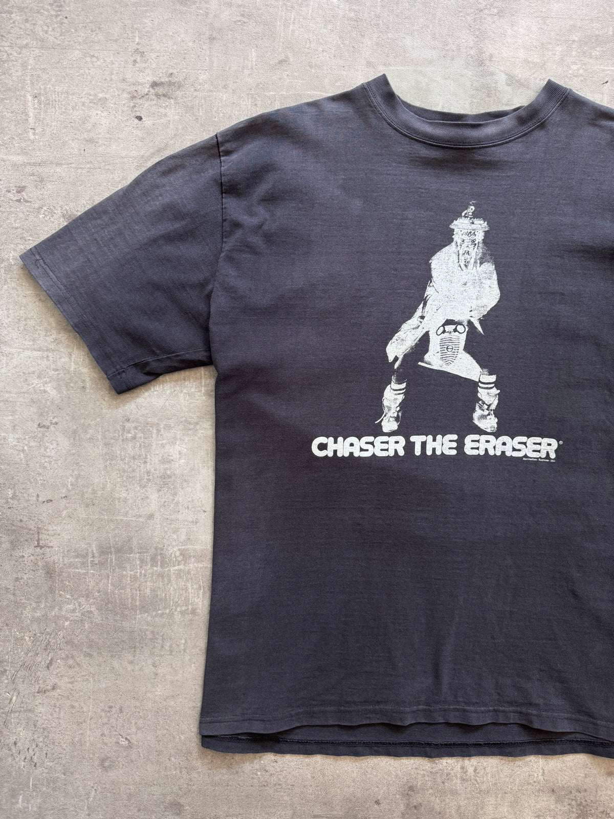 2003 Supreme 'Chaser The Eraser' Faded Black Graphic Tee