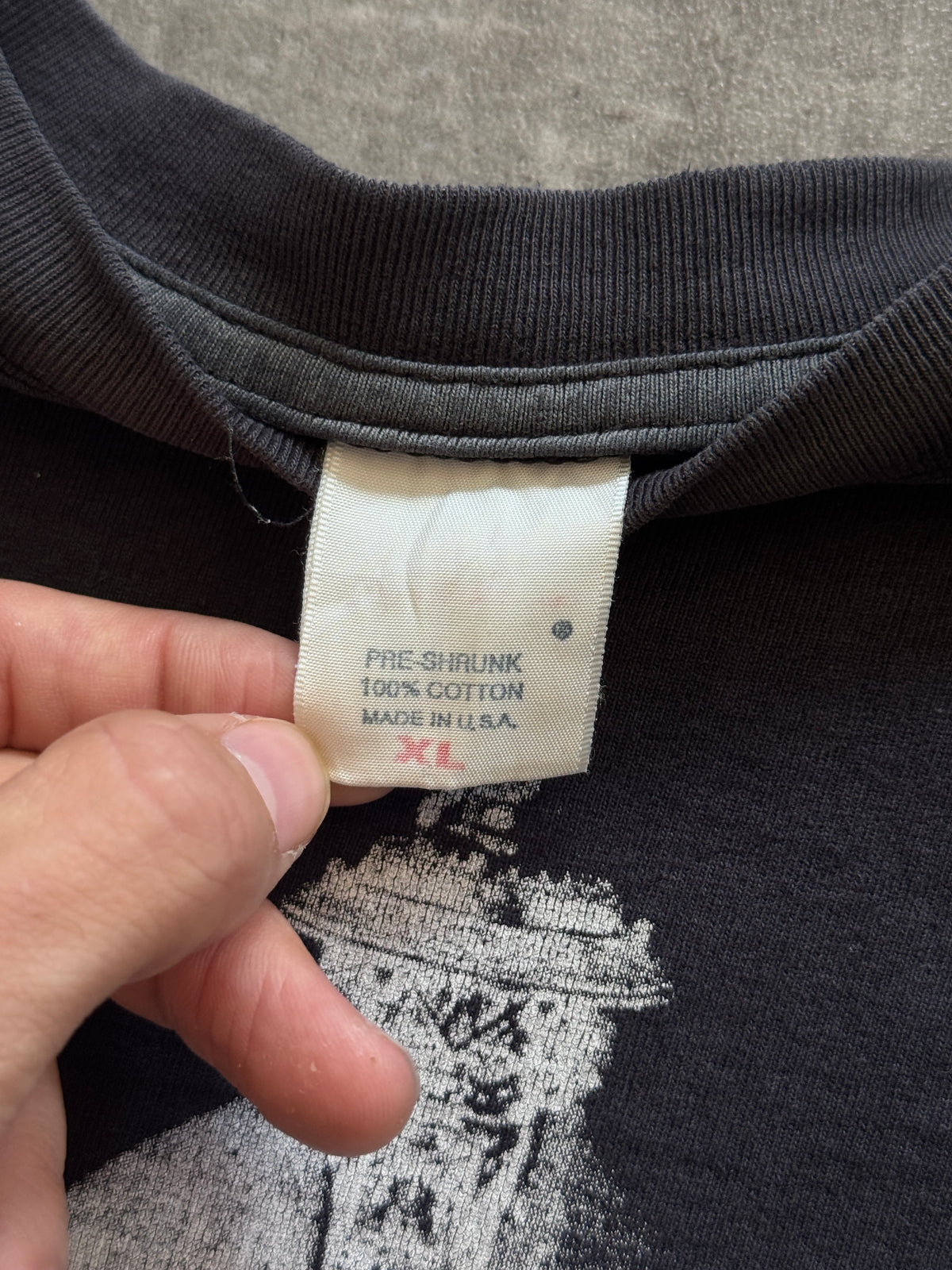 2003 Supreme 'Chaser The Eraser' Faded Black Graphic Tee