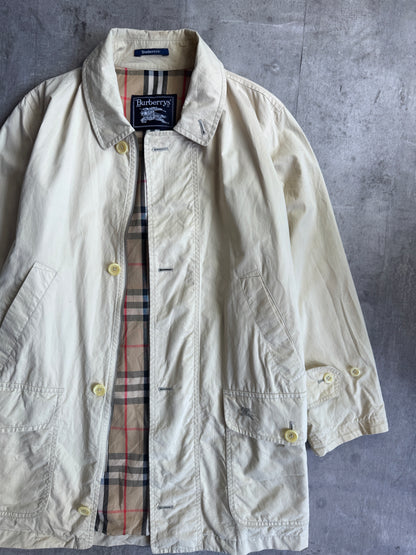 Burberry Nova Check Lined Cream Parka Jacket