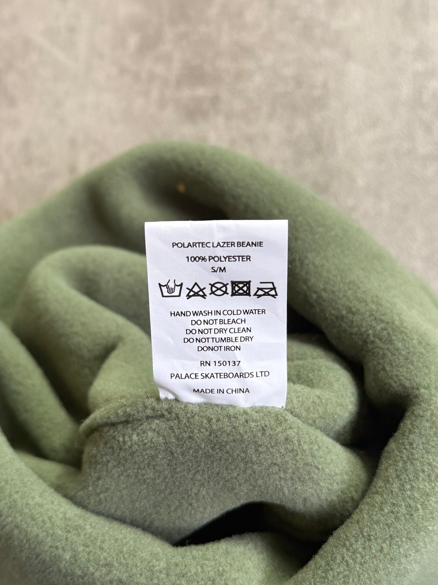 F/W 2022 Palace Olive Polartec Lazer Zip Pocket Beanie