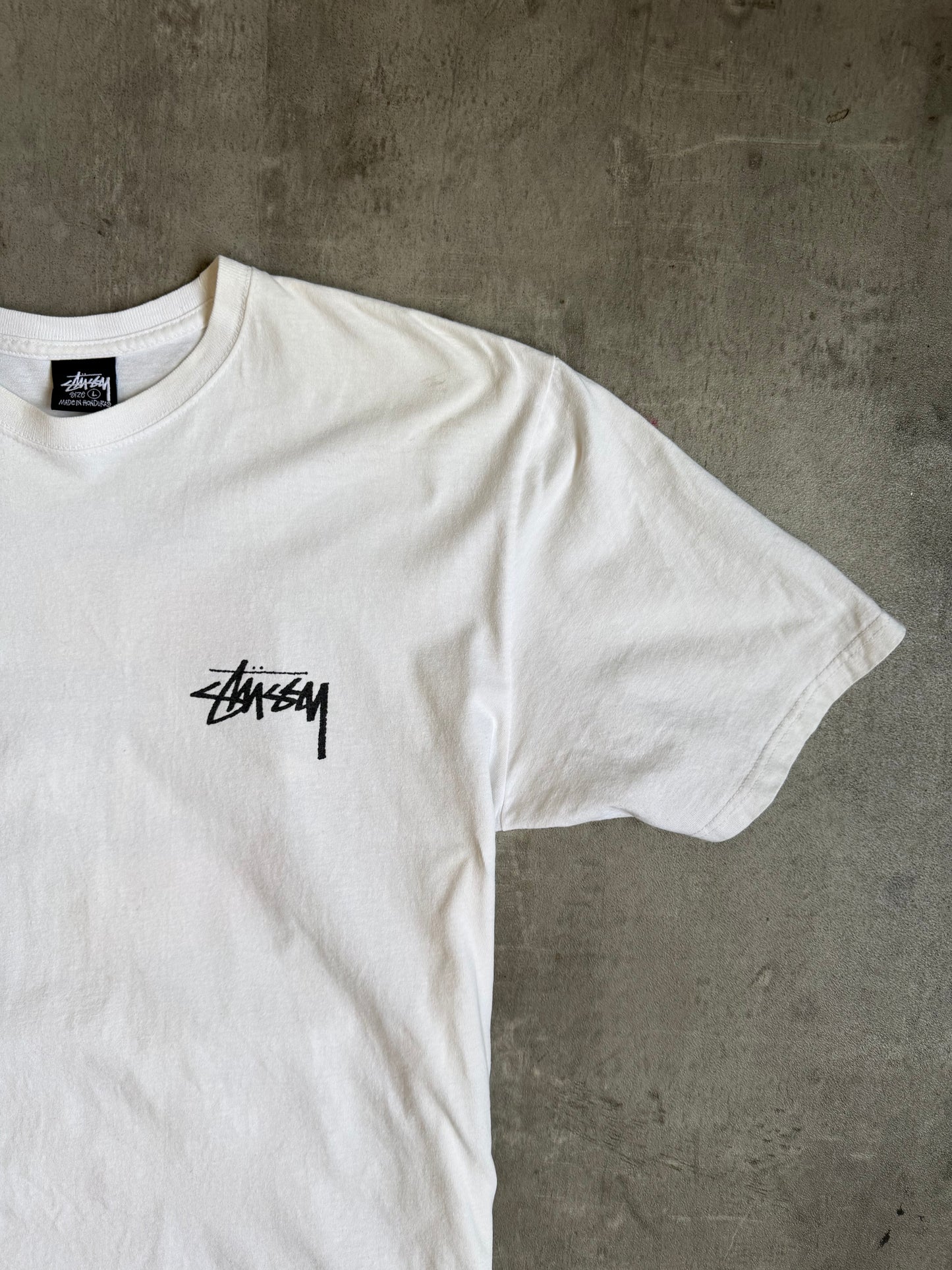 Stussy World Tribe Backprint White Graphic Tee