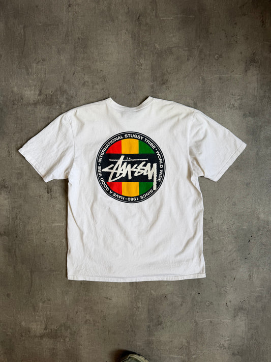 Stussy World Tribe Backprint White Graphic Tee