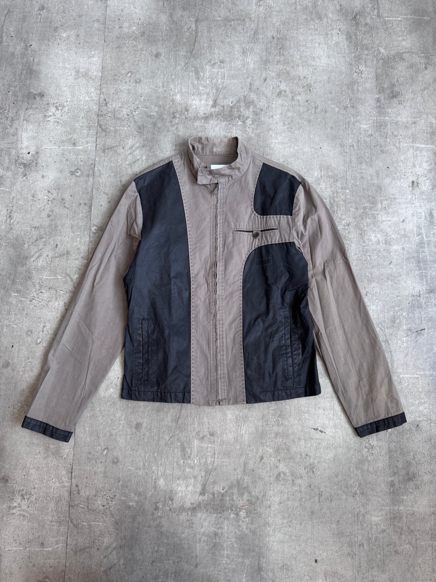 Moschino Resin Coated Panelled Moto Blouson