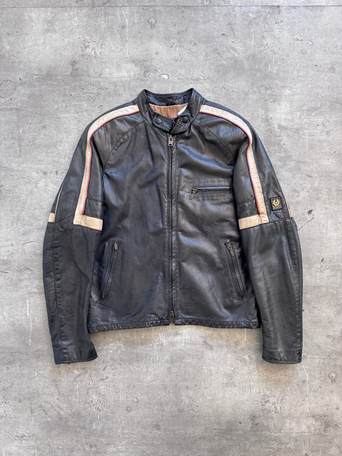 2000's Belstaff Gold Label 'Hero' Leather Motorcycle Jacket FA:276 (CSN694-1)