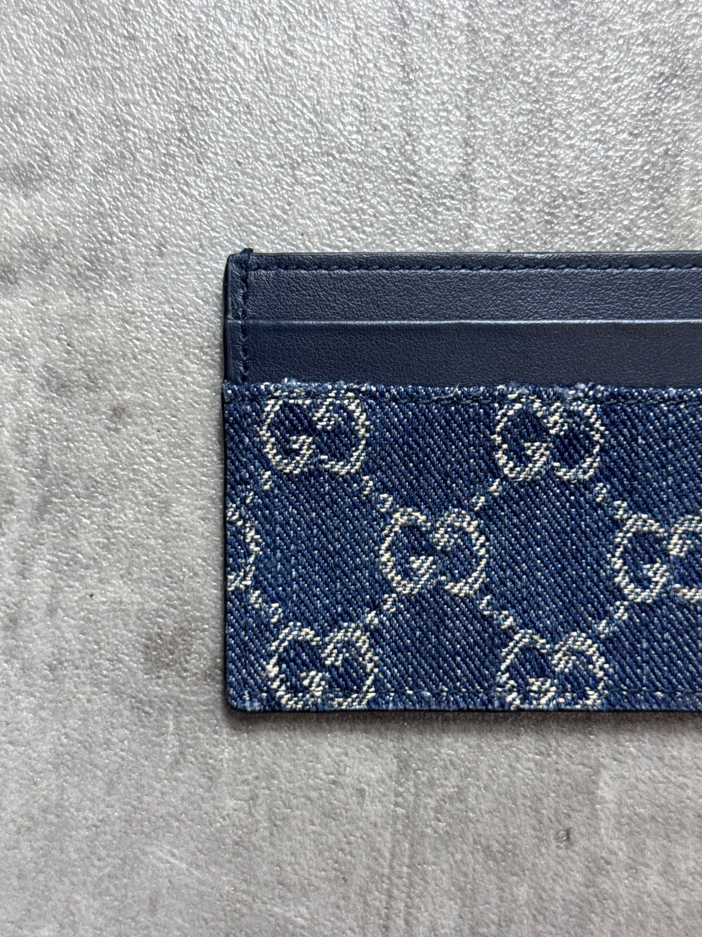 Gucci GG Denim Leather Card Holder