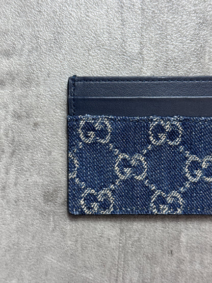 Gucci GG Denim Leather Card Holder