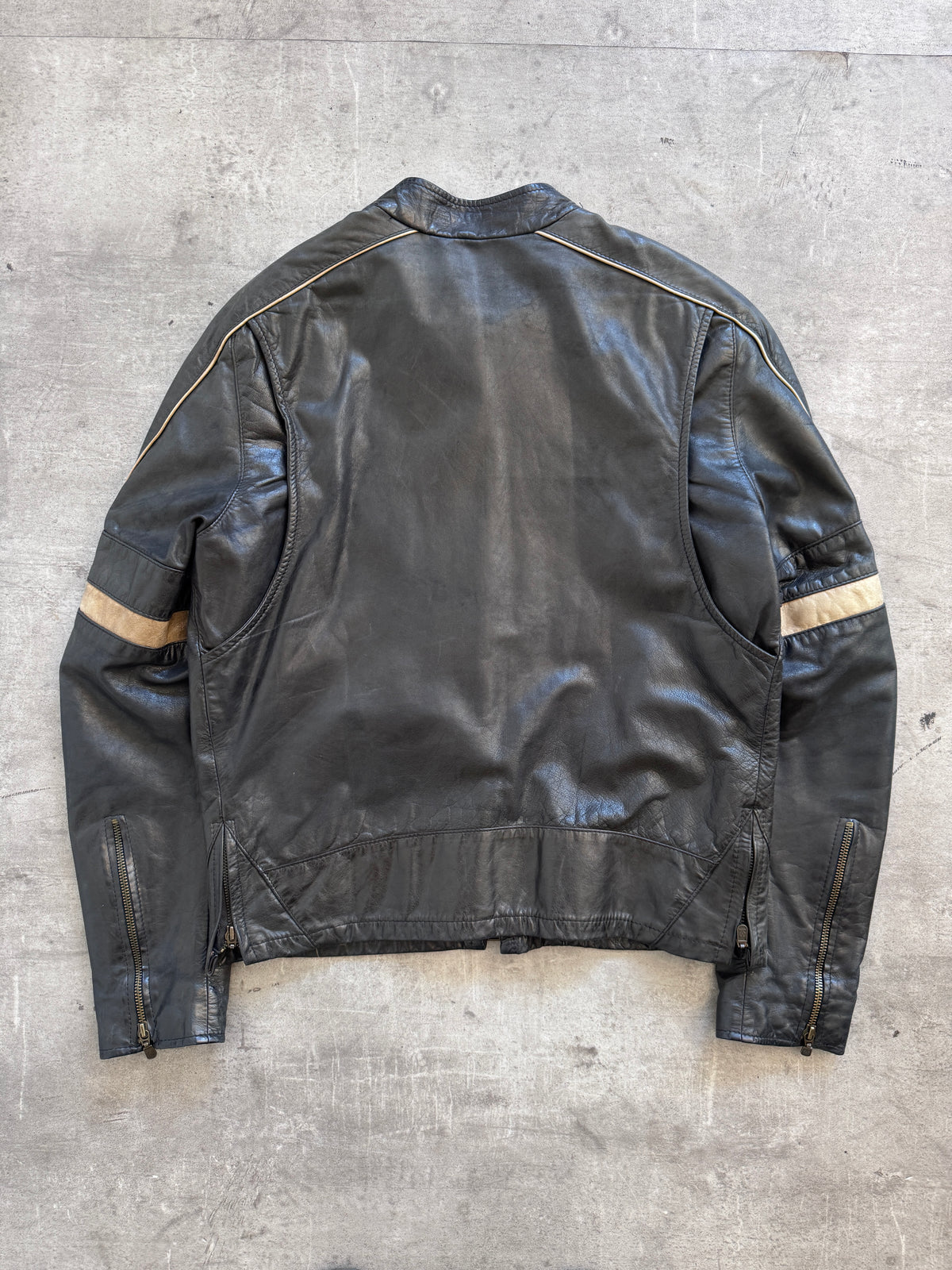 2000's Belstaff Gold Label 'Hero' Leather Motorcycle Jacket FA:276 (CSN694-1)