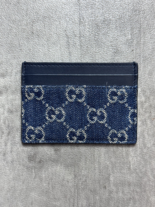 Gucci GG Denim Leather Card Holder