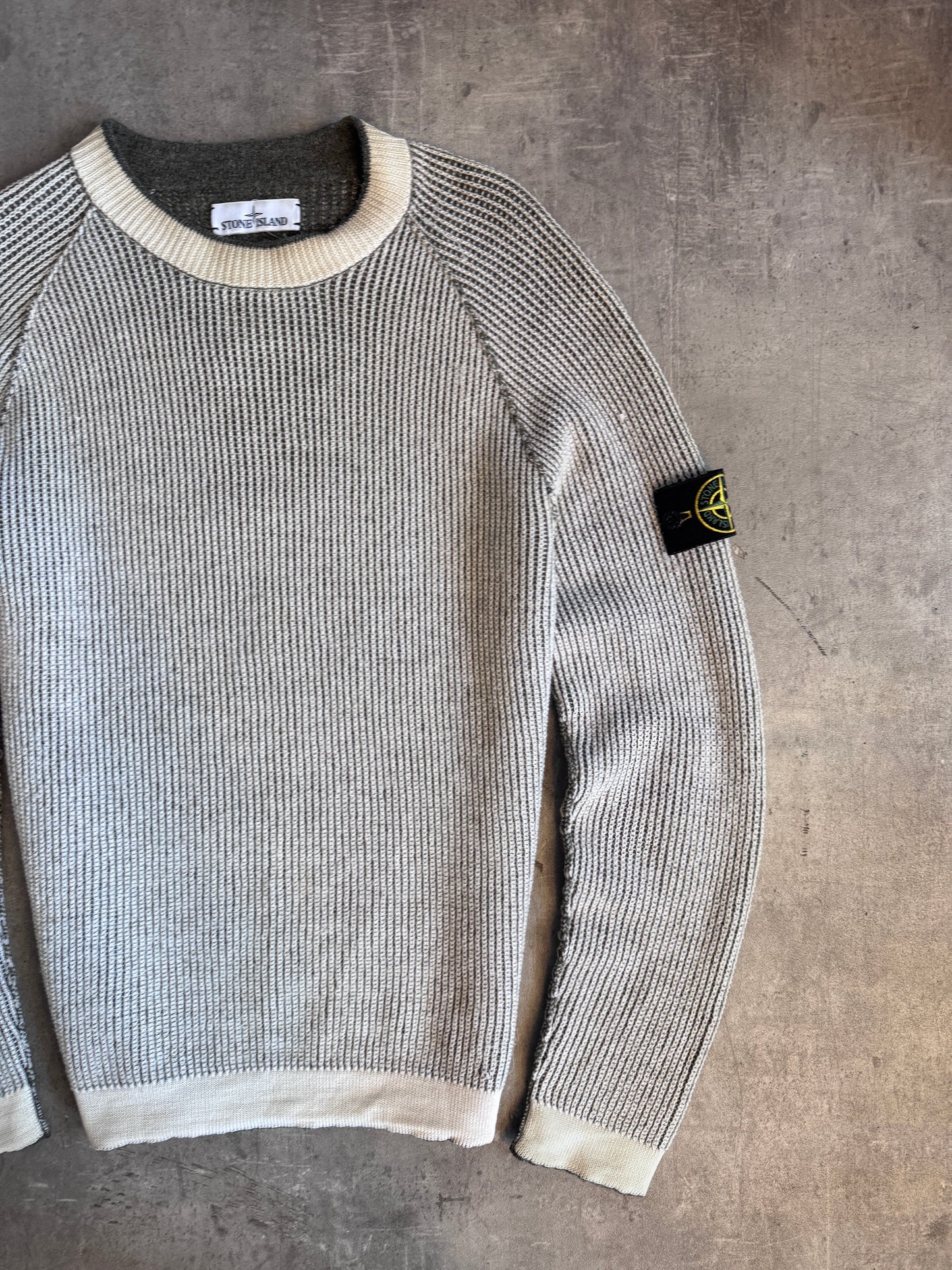A/W 2017 Stone Island Reversible Contrast Waffle Knit Jumper