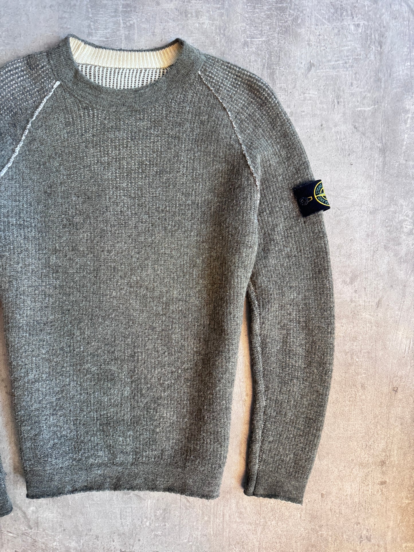A/W 2017 Stone Island Reversible Contrast Waffle Knit Jumper