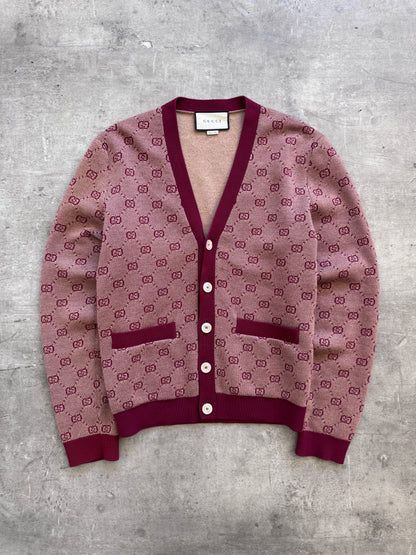 Gucci Bordeaux GG Jacquard Knitted Cardigan FA:276 (NP660)