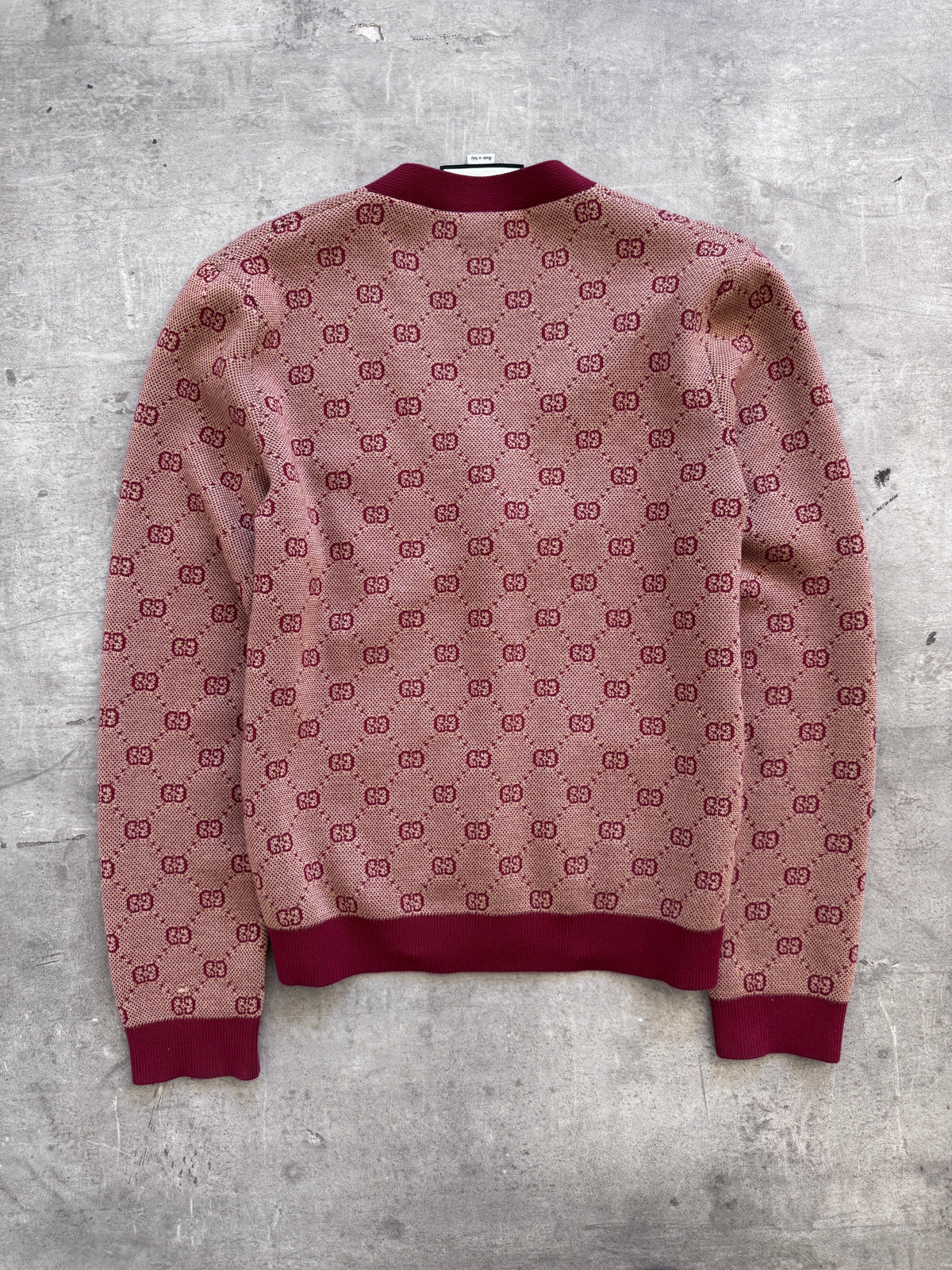 Gucci Bordeaux GG Jacquard Knitted Cardigan FA:276 (NP660)