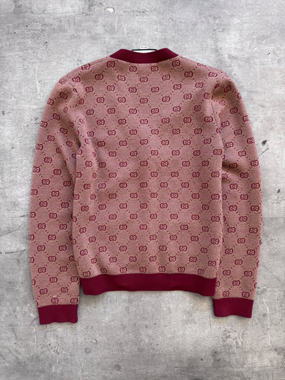 Gucci Bordeaux GG Jacquard Knitted Cardigan FA:276 (NP660)