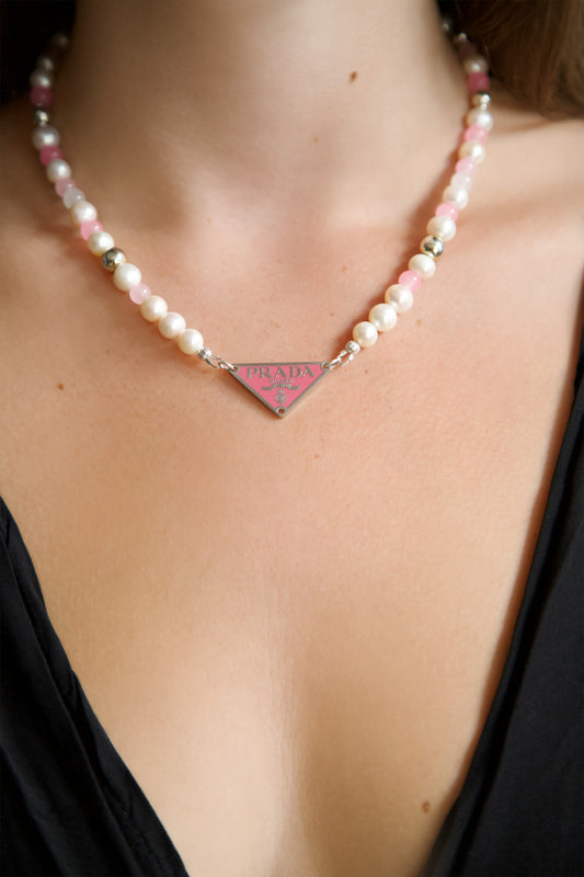 VT Rework: Prada Pink Pearl Beaded Necklace
