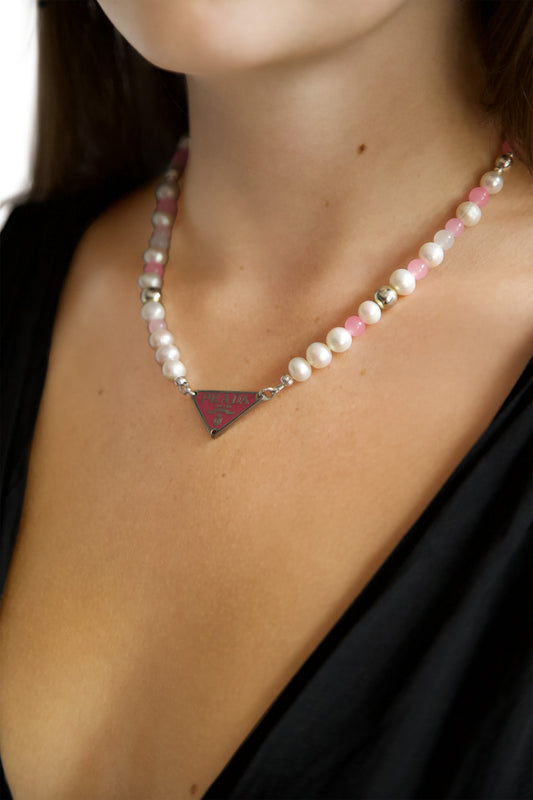 VT Rework: Prada Pink Pearl Beaded Necklace