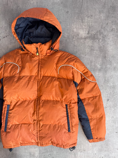 Balenciaga Orange Contrast Trim Down Quilt Puffer Jacket