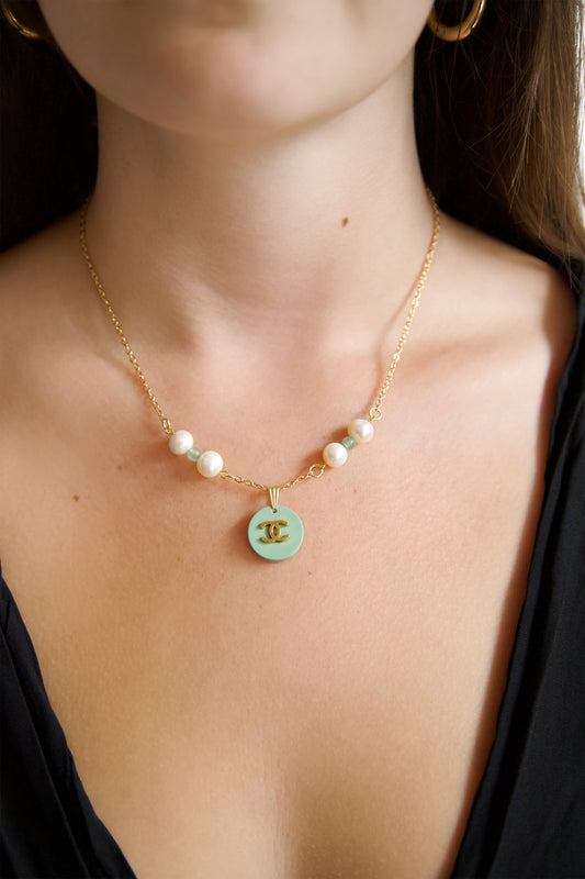 VT Rework: Chanel Turquoise Pearl Neckace