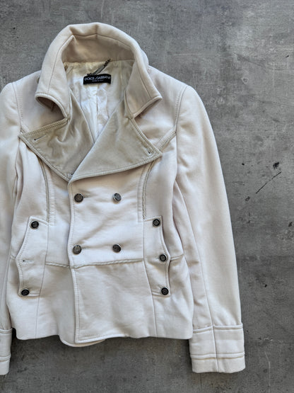 Dolce & Gabanna Velour Trim Double Breasted Blazer Jacket