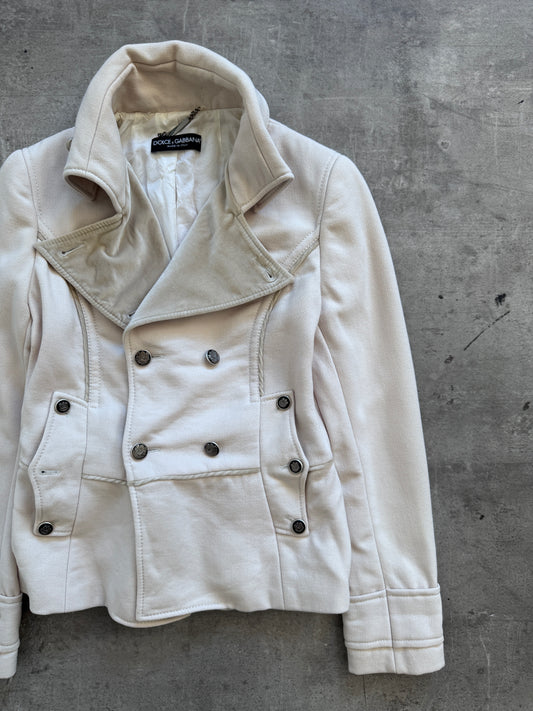 Dolce & Gabanna Velour Trim Double Breasted Blazer Jacket