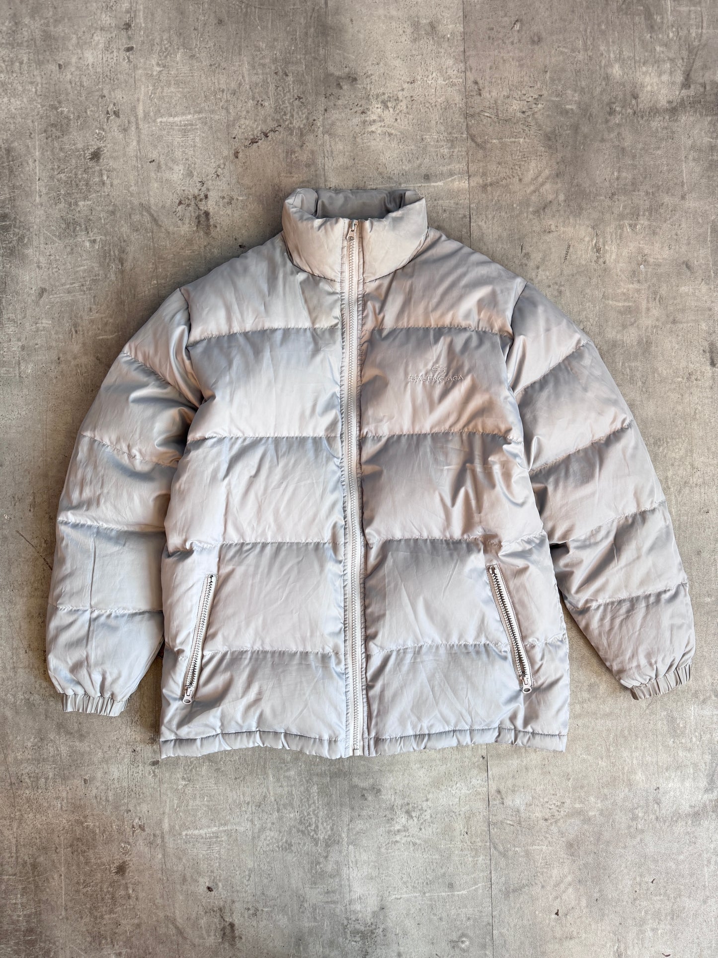 Balenciaga Grey Down Quilted Technical Puffer Jacket