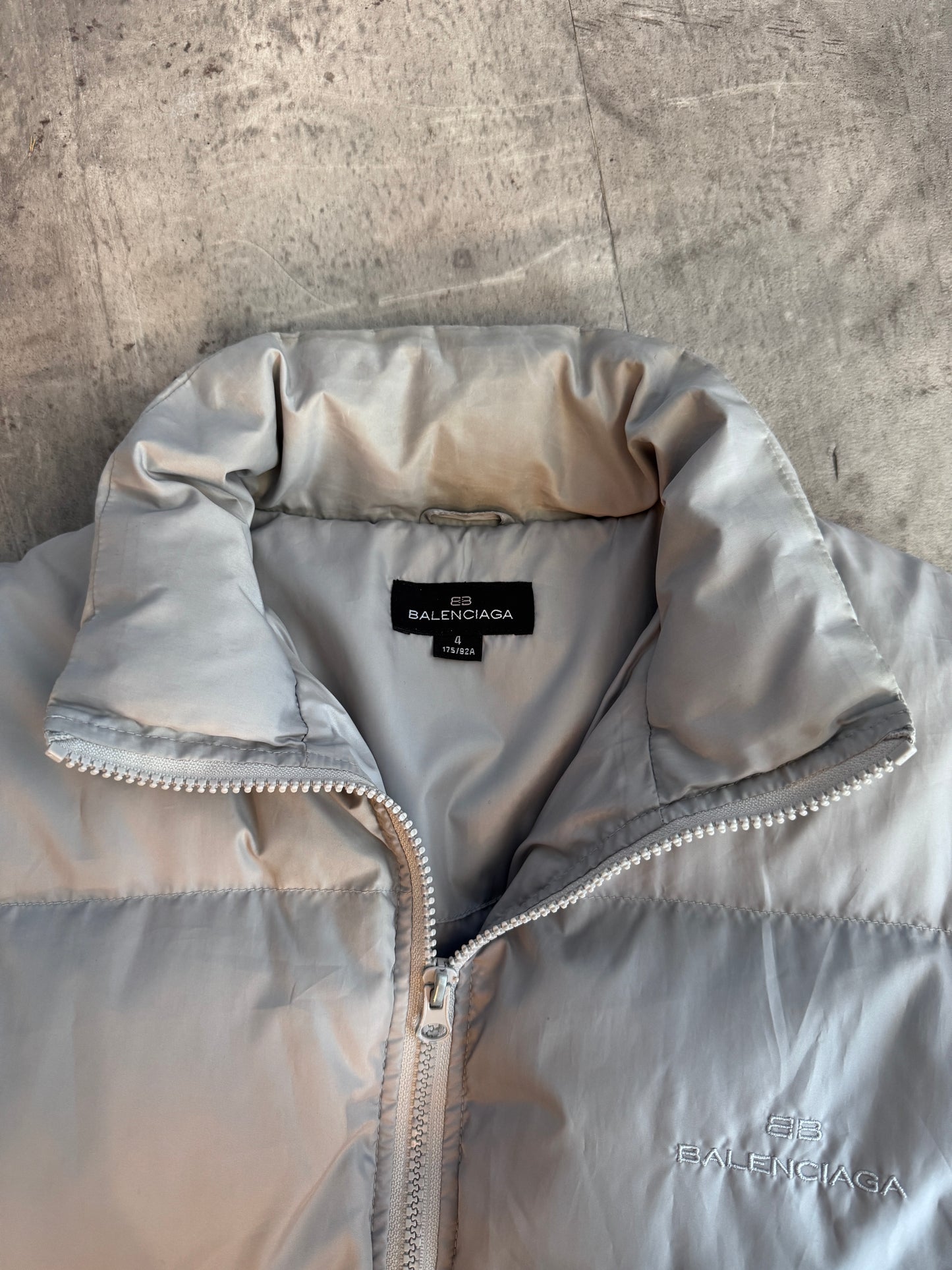 Balenciaga Grey Down Quilted Technical Puffer Jacket