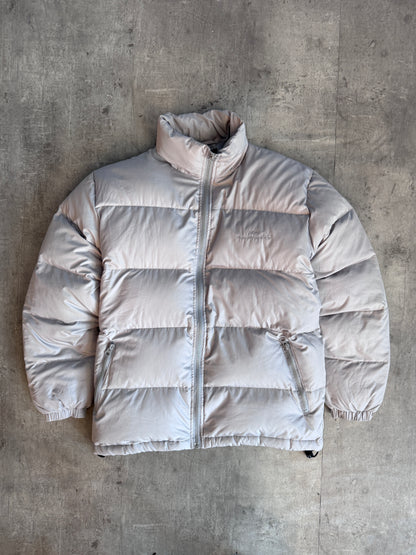 Balenciaga Grey Embroidered Down Quilted Tech Puffer Jacket