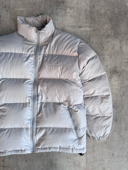 Balenciaga Grey Embroidered Down Quilted Tech Puffer Jacket