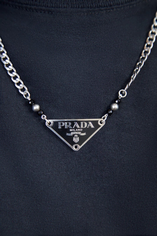 VT Rework: Prada Black Pendent Beaded Necklace