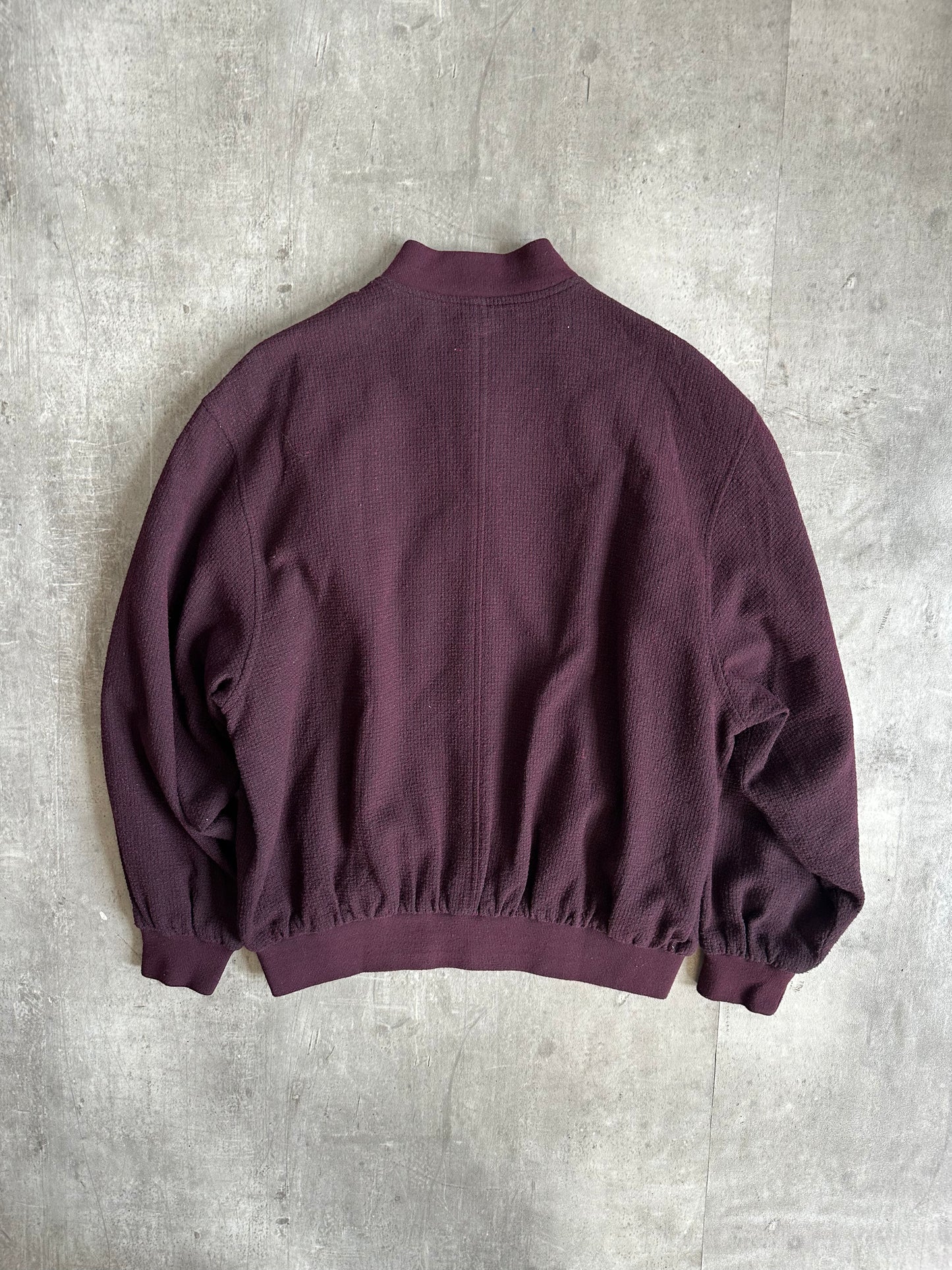 1990s Balenciaga Purple Wool BB Logo Wool Bomber Jacket