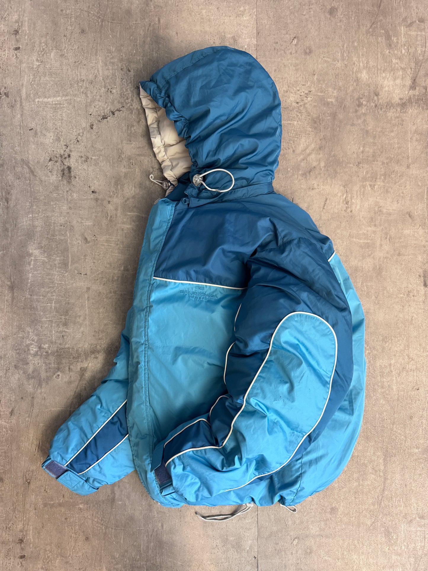Balenciaga Blue Reversible Duck Down Technical Puffer Jacket