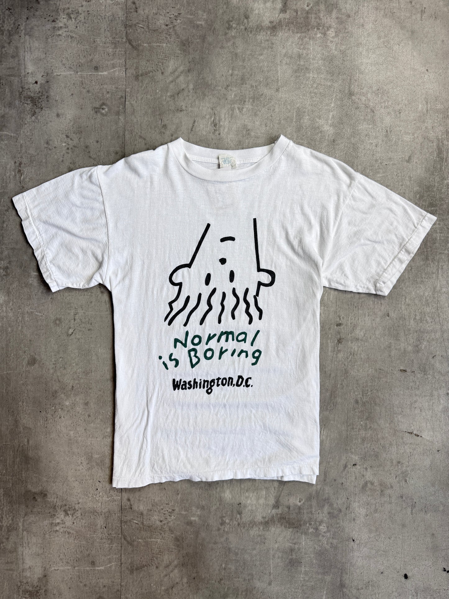 Vintage 'Normal is Boring' Washington DC Single Stitch Graphic Tee