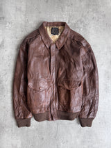 Avirex Brown Leather Type-A2 Bomber Jacket