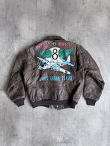 1980s Route Wilker Industries Weathered Leather Flight Bomber