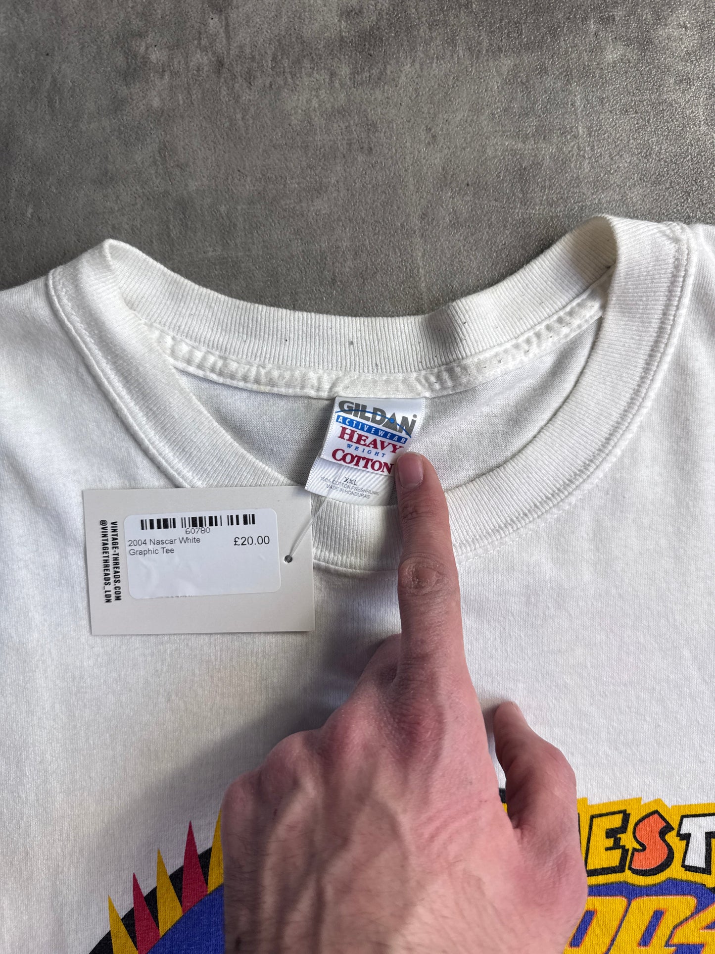 2004 Nascar White Graphic Tee