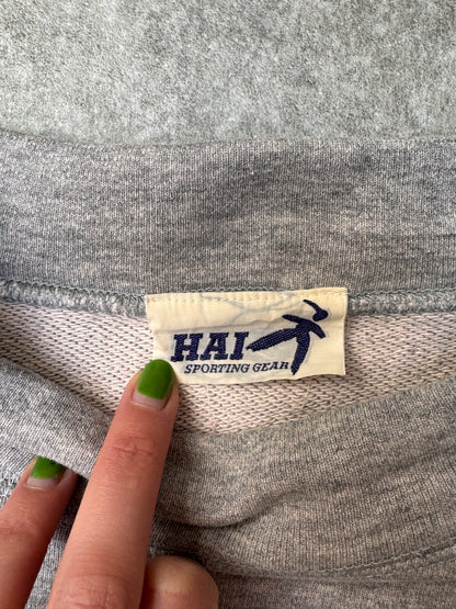 Issey Miyake Hai Sporting Gear Drawstring Grey Graphic Sweatshirt