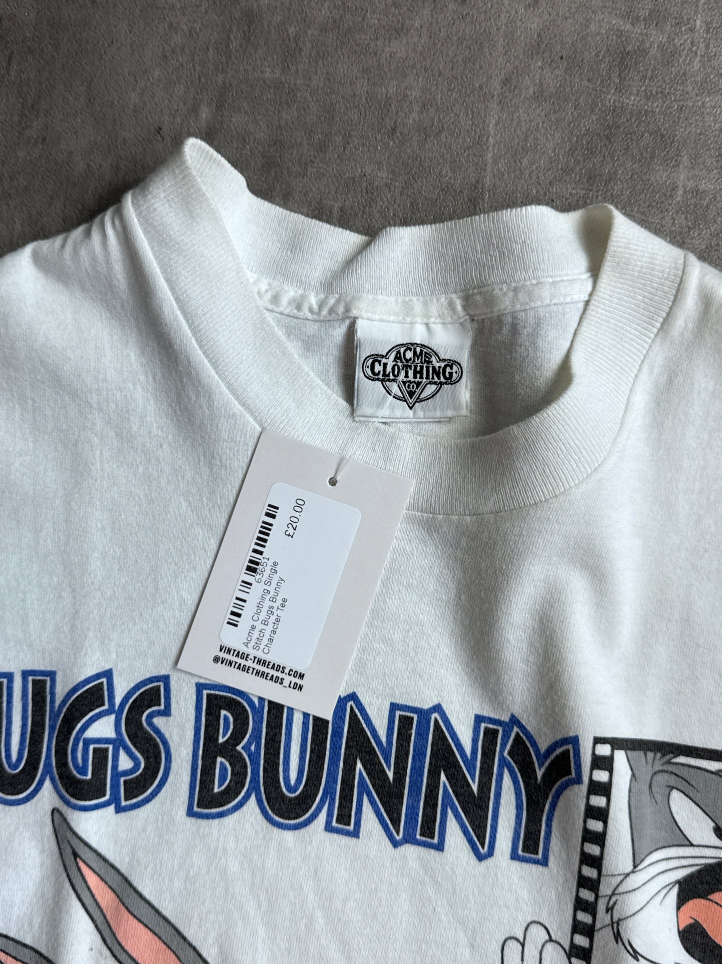 Acme Clothing Single Stitch Bugs Bunny Character Tee