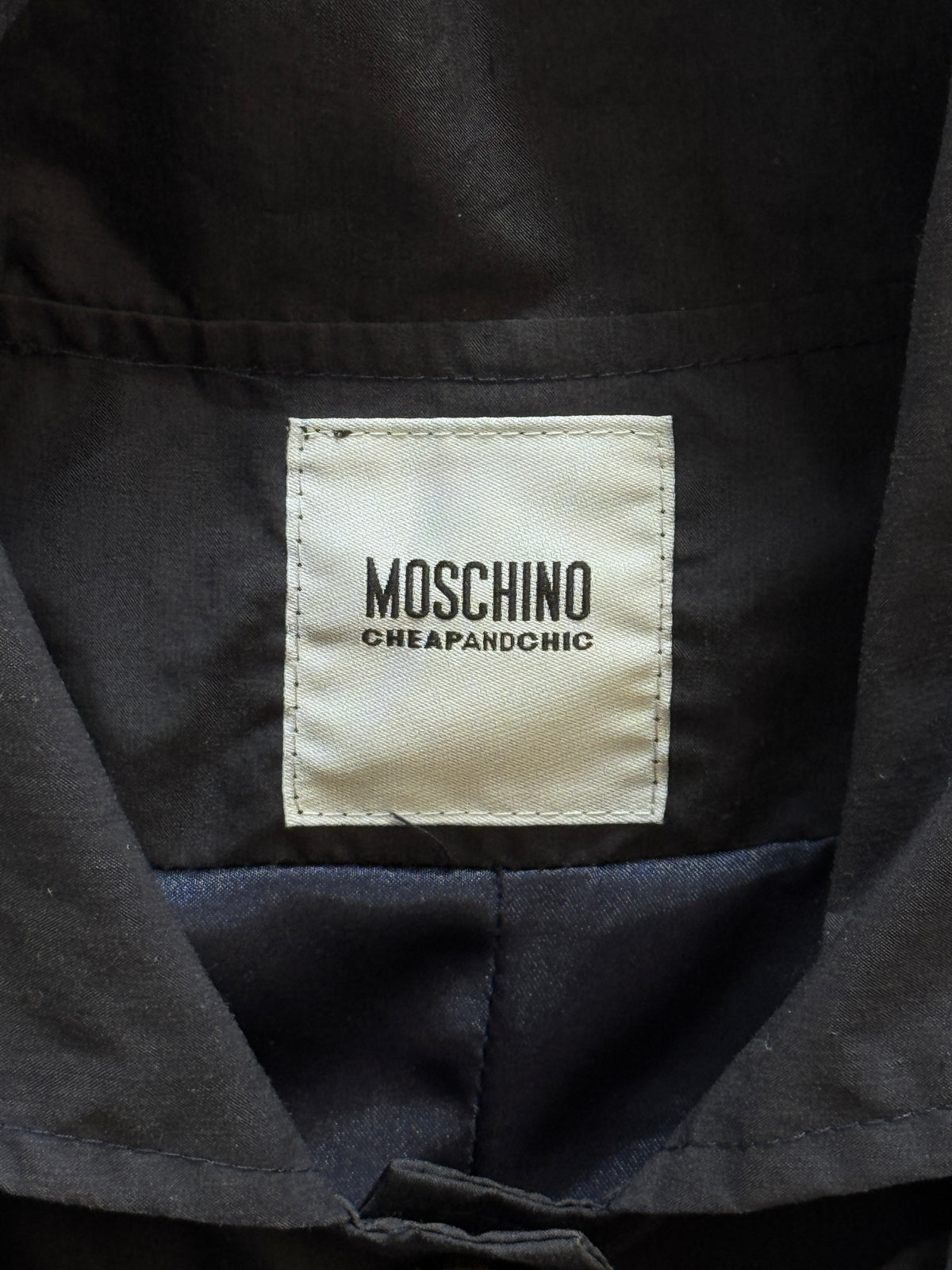 Moschino Cheap and Chic Navy Trench Coat