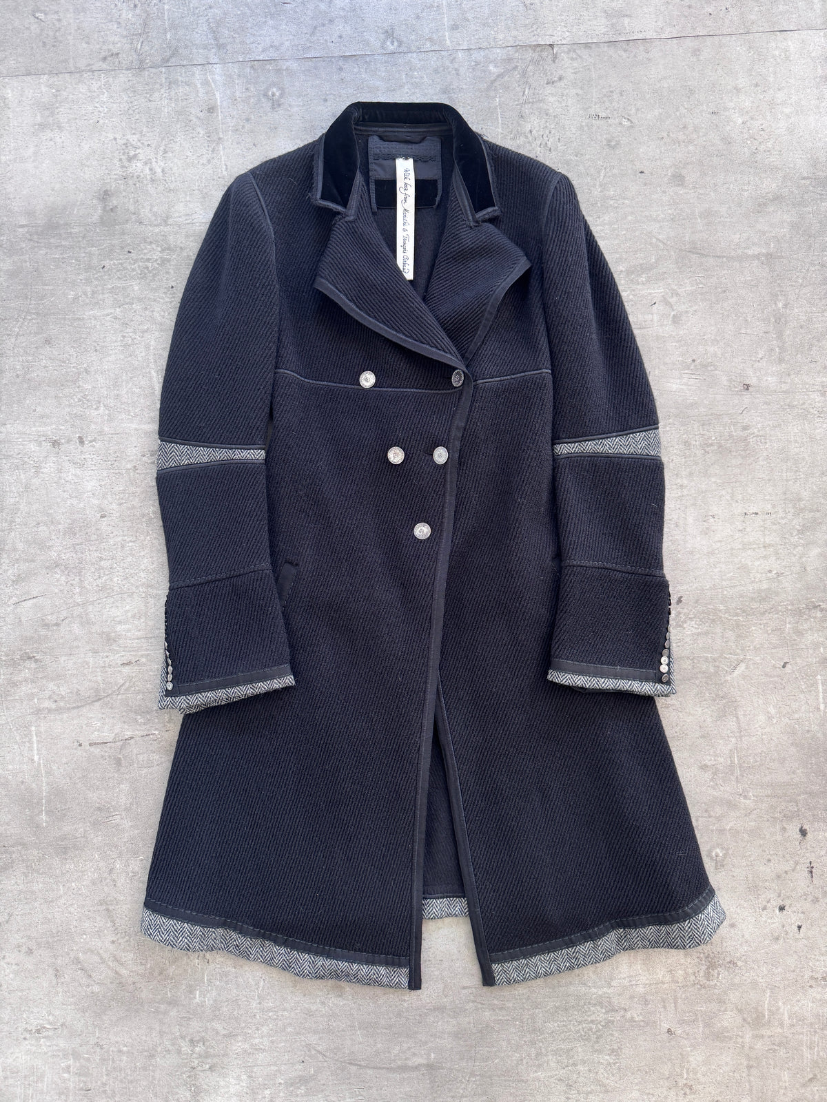 Marithé Francois Girbaud Wool Chevron Detailing Coat