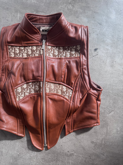 VT Rework: Dior Canvas Detail Zip Up Leather Corset